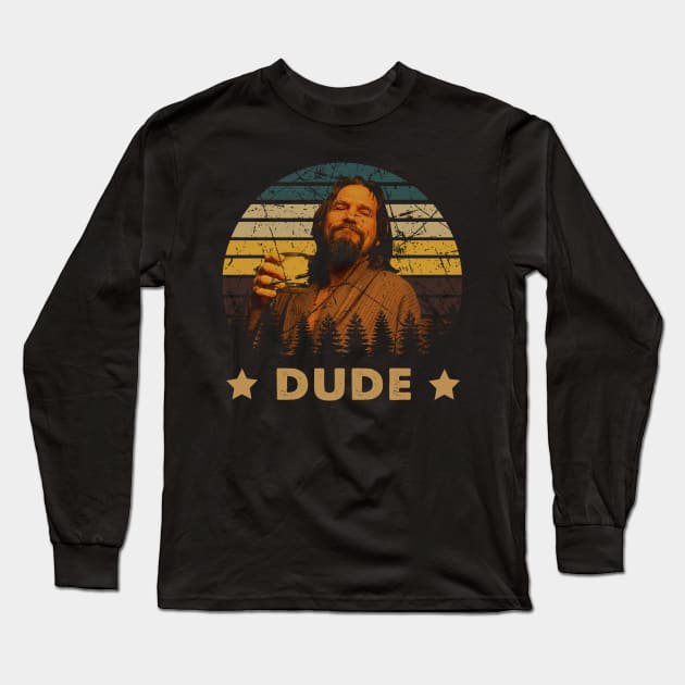 Classic Retro Big Lebowski Poster Long Sleeve T-Shirt by Anime Character Manga